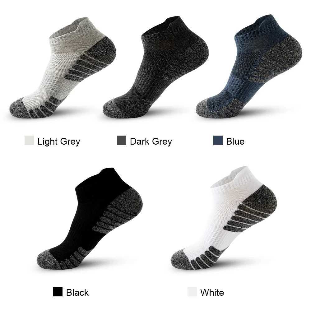 Ankle Athletic Running Socks Low Cut Sports Socks Breathable Cushioned Tab Socks for Men Women 5 Pairs/Lot Socks W250217