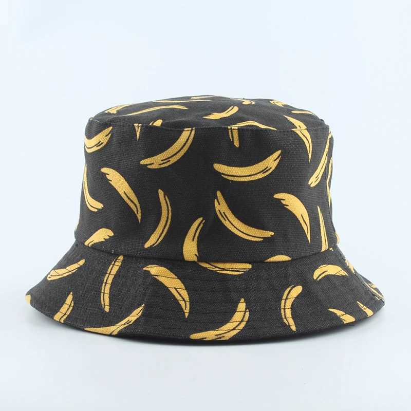 Bana toilet cap mens summer bucket cap banana print Bob hat hip-hop Goros fisherman hat W250217