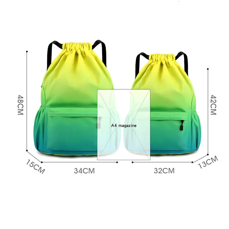 Colorful Large Capacity Outdoor Backpack Basketball Travel Drawstring Waterproof Bag Men Women Sports Gym Cycling Swimming Pack 250118