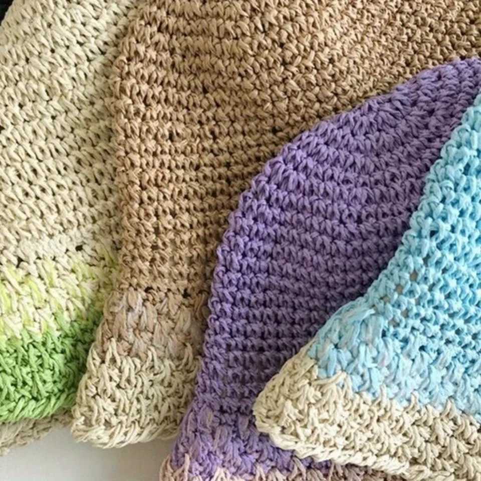 1 piece of womens straw hat foldable beach hat wide brown soft wooden bucket hat W250217