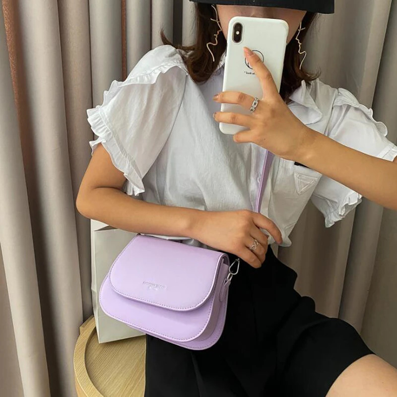 Fashion Trend Crossbody Bags for Women Solid Flap Shoulder Bag Handbags and Purses Small Women Messenger Bags 250214
