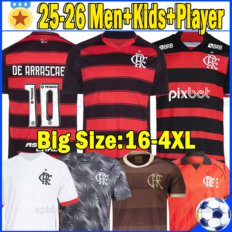 XXXL 4Xl 24 25 26 Flamengo Soccer Jerseys WALLACE YAN DE ARRASCAETA 2024 2025 2026 GERSON B. HENRIQUE Player Version Women Camisa Football Shirt Men U