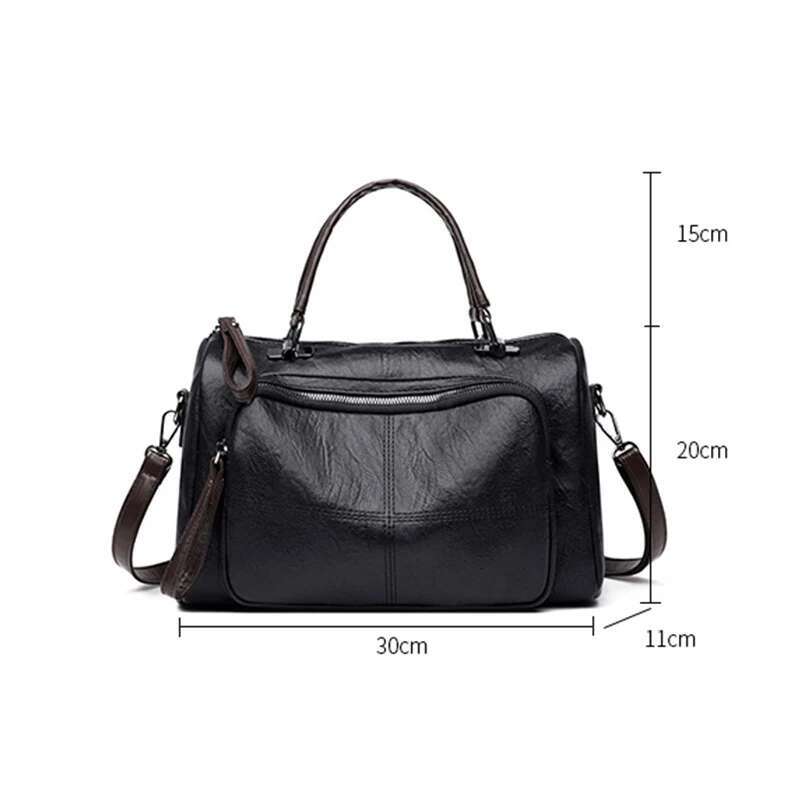 Vintage Soft Leather Handle Women New Brands Handbag Large Capacity Shoulder Crossbody Travel Business Hand Bag Tote sac