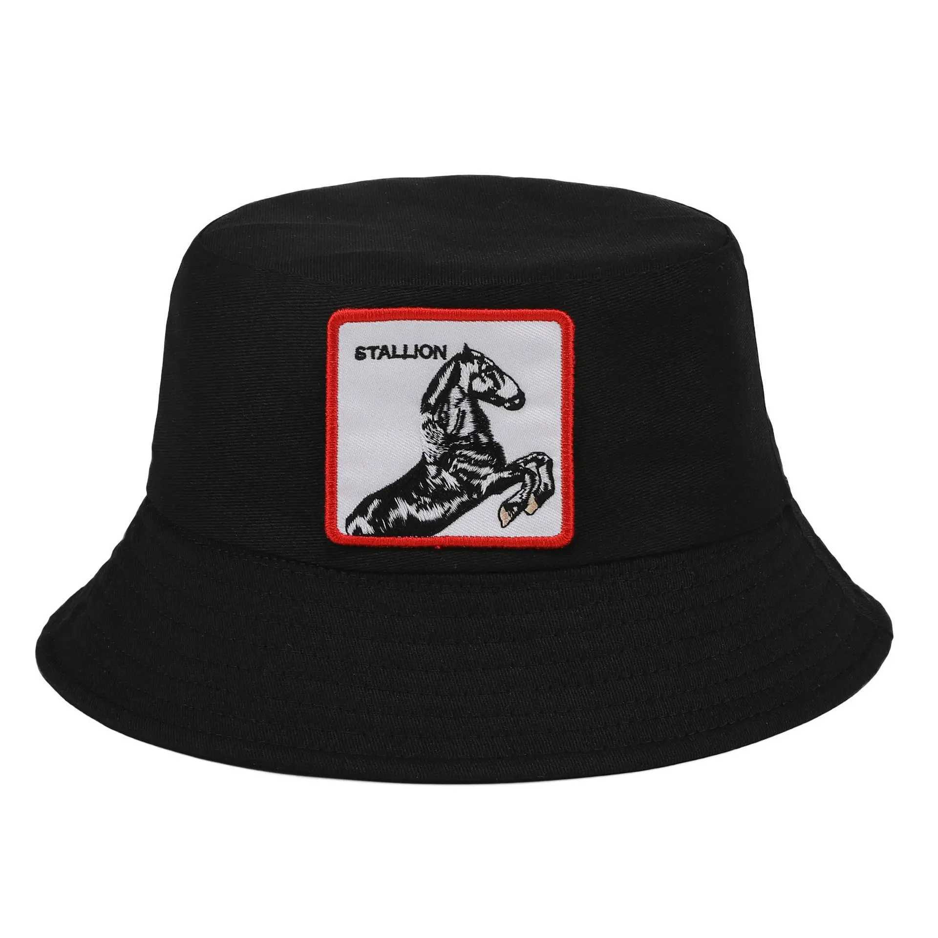 Animal Labeled Wide Brim Fisherman Hat Outdoor Travel Sunshade Basin Bucket Hat for Sun Protection Fishing Cap W250217