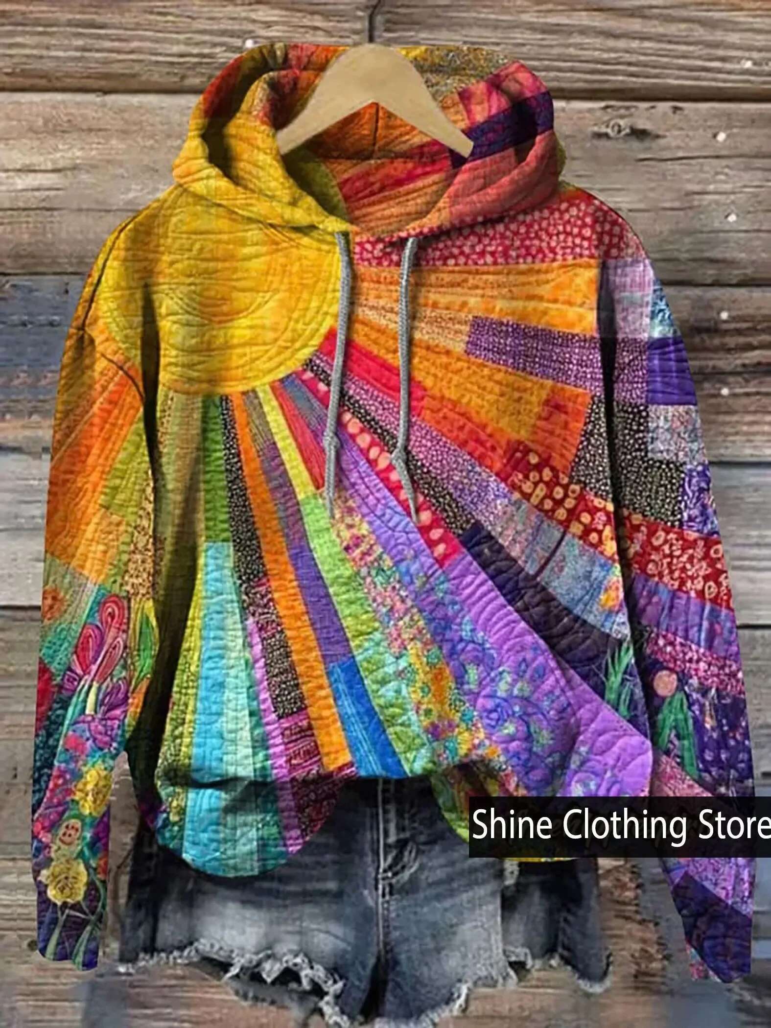 Retro Paisley ral Print Casual Hoodie Sweatshirt, Sudaderas Para Mujer,Winter Clothes Women,Plus Size sweatshirt hoodie