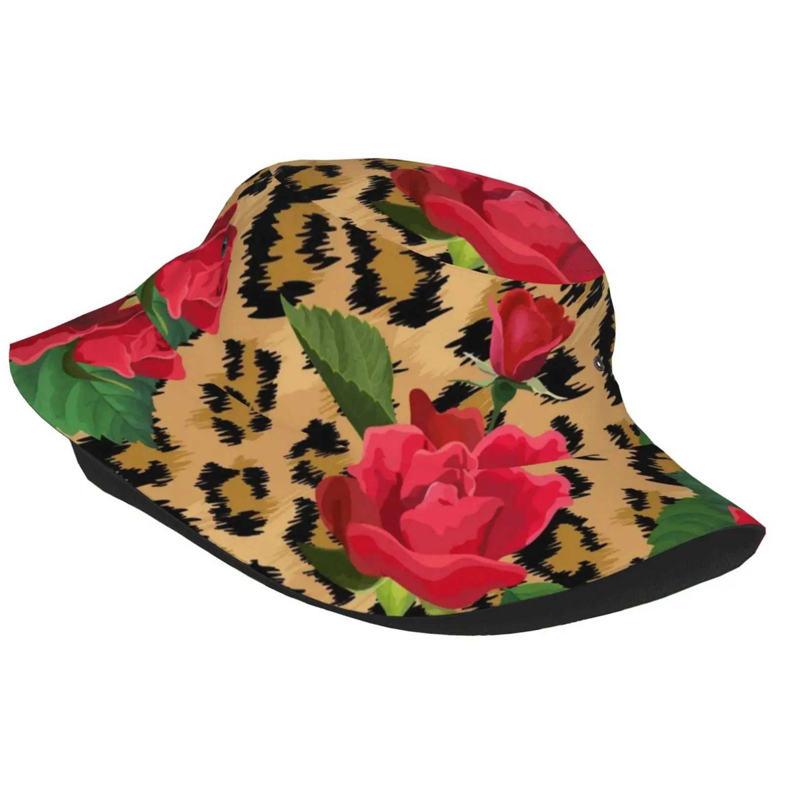Leopard Print Bucket Hat Trendy Animal Pattern Fisherman Hat Outdoor Travel Beach Sun Hat for Women Men Reversible Packable Cap W250217