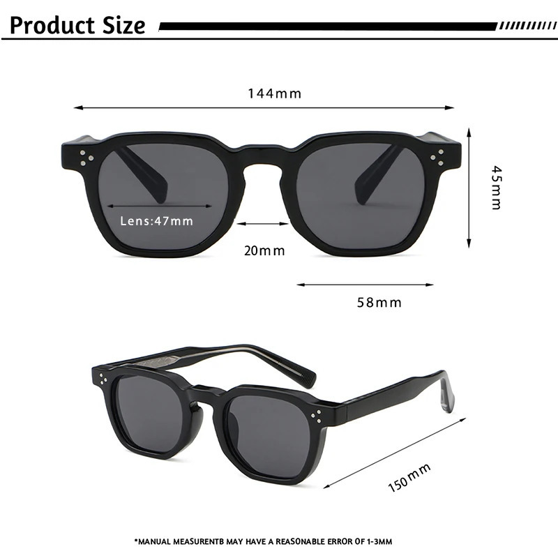 CATERSIDE Square Punk Sunglasses Mens Retro Personalized Sunglasses Womens Fashion Party Business Festival Gift UV400 250213