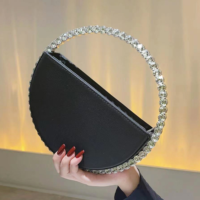 Women Evening Bag Round Diamond Crystal Diamond Clutch