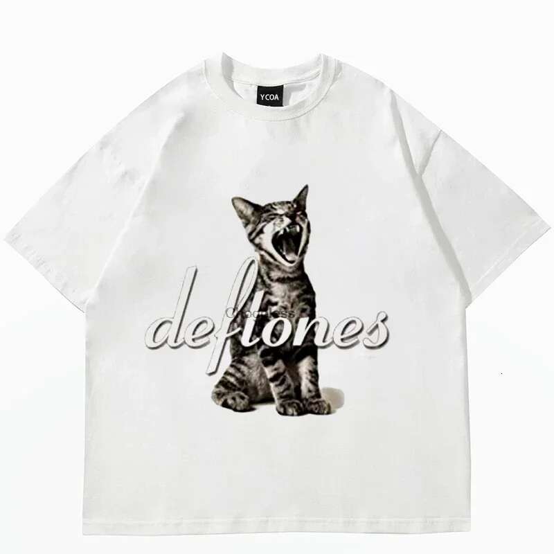Top Cute Cat Printed Short Sleeved Women's T-shirts Haruku Fashionable Couple Loose Tops Tshirt Casual Street Style Y2K Fashion Designer T Shirt