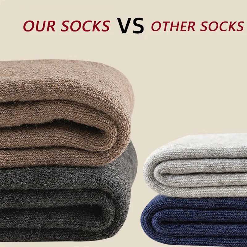 Mens Winter Merino Wool Womens Stockings Super Warm Super Thick Soft Wool Stockings Warm Calf Snow Stockings Large EU38-46 W250217