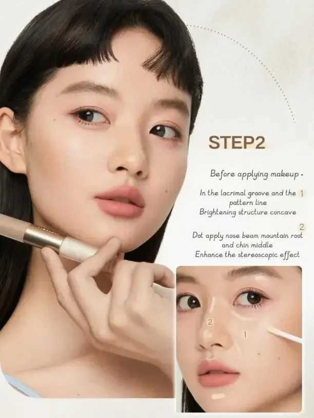 Judydoll Dual Head Highlighter Contouring Liquid Matte High Gloss Face Bronzer Contour Stick Nose Shaping Pen Cosmetics MakeupW250217