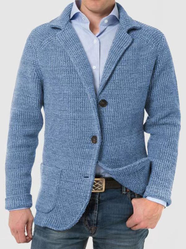H2172Cozy Fall Fashion - Stand Collar Cardigan Outfit Ideal for Cold Weather