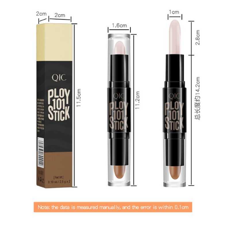 Double Head Contour Stick Highlight Shadow Lying Silkworm Concealer Brighten Reing Non Greasy Long-lasting Facial MakeupW250217
