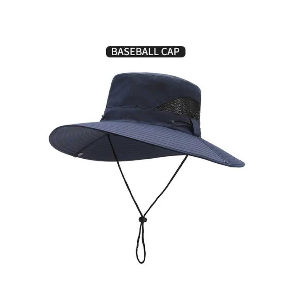 Wide Brim Fisherman Hat Sun Protection UV Anti Cap Breathable Bucket Hat Fashion Summer Hat For Outdoor Fishing Hiking Climb W250217