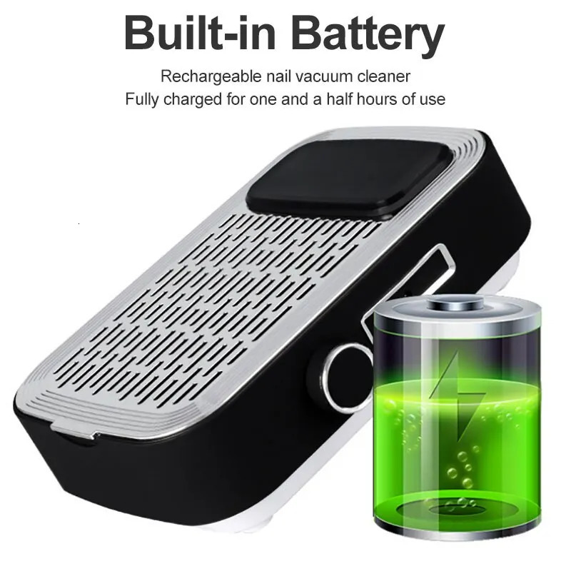 80W High Power Charge Nail Vacuum Cleaner Polish Gel Remover Pedicure Dust Absorber With Removable Filters Nail Salon Tool 250214