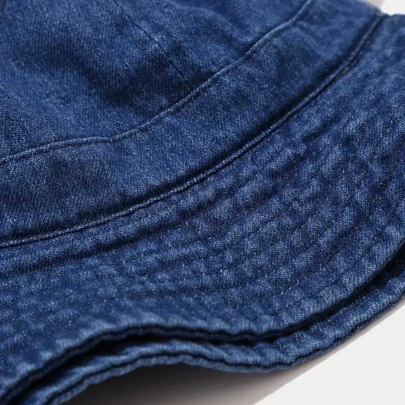 WZCX denim solid color outdoor sun protection fishermans hat spring and summer wide brown sunshade basin hat womens hat W250217
