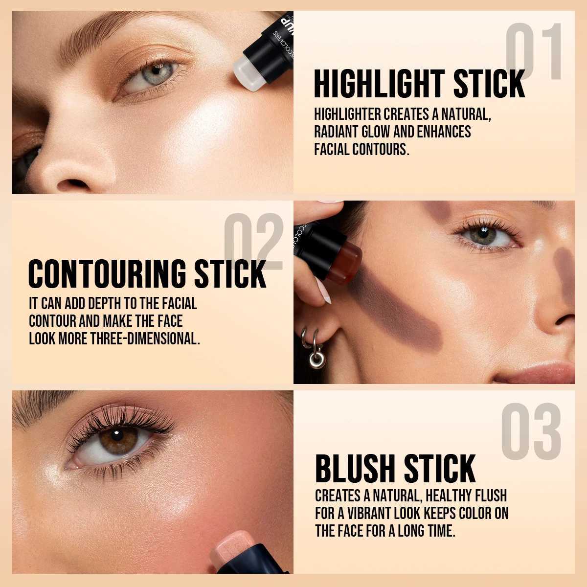 1PC Facial B Stick-Multi-purpose Natural Easy To Apply Even and Compliant Light Texture Ideal Holiday Gift SeriesW250220