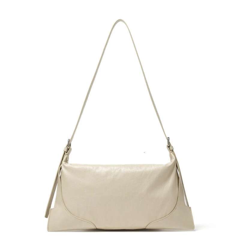 Women's New Autumn/Winter Solid Color Pleated Leather Underarm Bag Large Capacity Fashion All-Match Commuter Shoulder Handbag