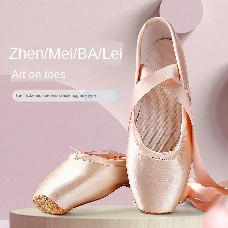 Dance Child and Adult Ballet Pointe Shoe Professional with Ribbons Shoes Woman atos Mujer Sneakers Women Girls 250218