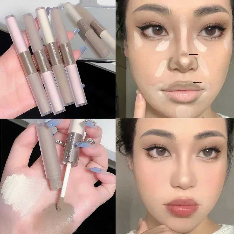 Waterproof Liquid Contour Stick Matte High-gloss Nose Shadow Brightening Foundation Fluid Bronzers Highlighter Makeup CosmeticsW250217