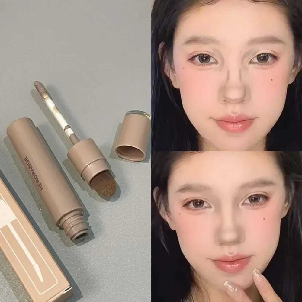 Nose Shadow Bronzes High Gloss Makeup Pen Natural Grey Brown 3D Facial Matte Brightness Stick with Pad StickersW250217