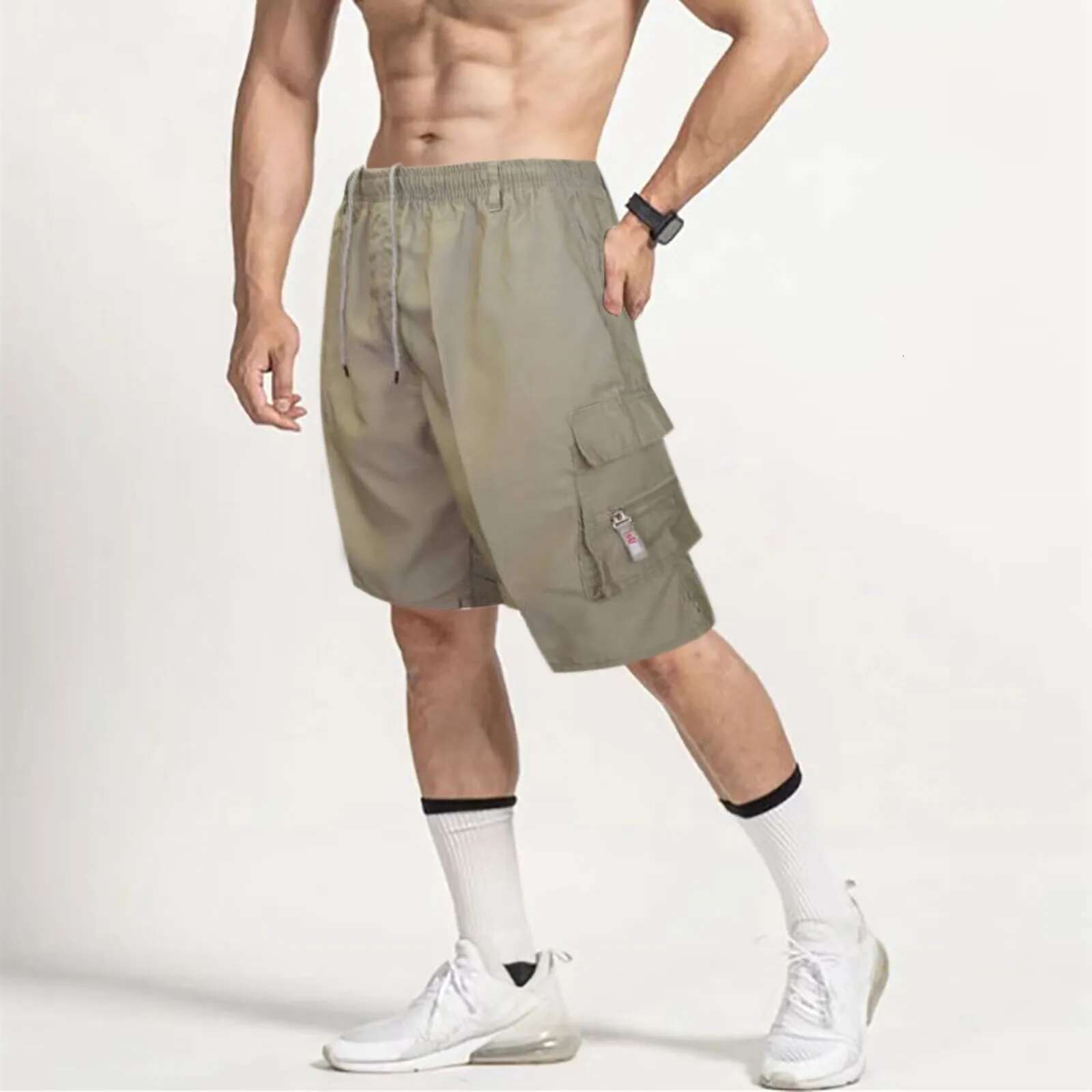 2025 Summer New Men's Designer Half Pants Men's Fast Drying Breathable Running Sports Pants Elastic Outdoor Leisure Lightweight Camping Work