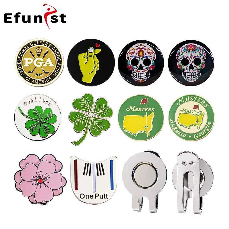 Pcs Golf Ball Marker Golf Cap Clips With Magnet Mark Golf Ball Position Removable Metal Various Styles Men Women Drop ShipW250215