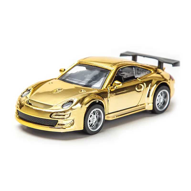 1/32 Racing Car Alloy Model Rare Pull Back Golden Car Model For Boy Birthday Gift Christmas Kids Toy Vehicles Collection GiftsT250215