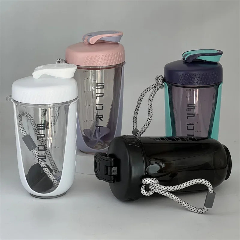 600ML Blender Shaker Bottle with Plastic Whisk Ball BPA Free Plastic Protein Shakes Leakproof for Powder Workout Gym Sport 250214