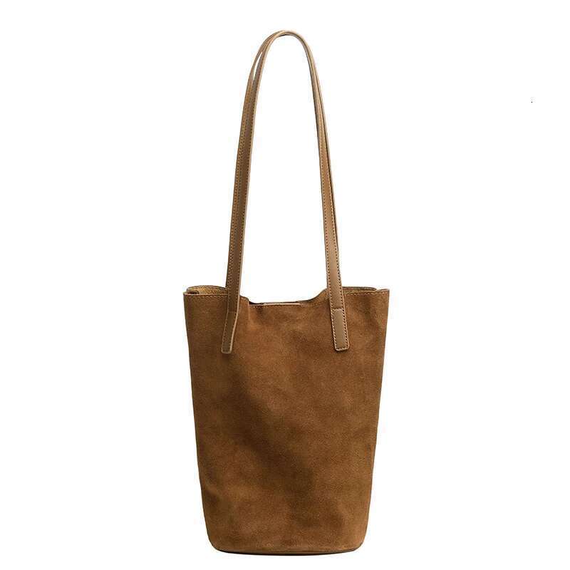 100% Genuine Leather Bucket Bags For Women S Class Suede Tote With Coin Purse Large Capacity Shoulder Crossbody Bag