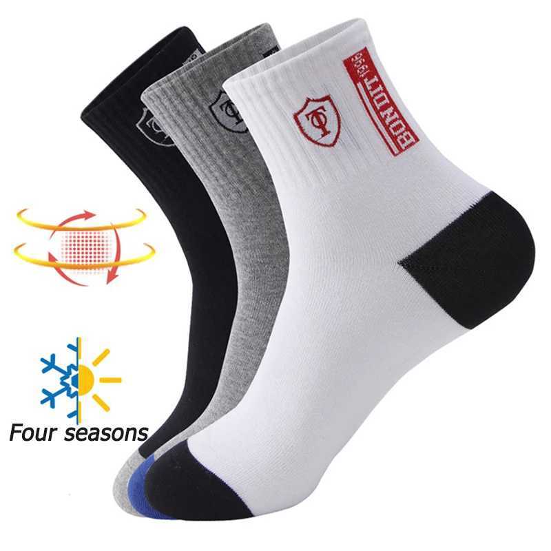 5pairs Bamboo Fiber Socks Breathable Cotton Winter Warm Letter Sports Sock Breathable Deodorant Mens Business Socks 37-45 Sox W250217
