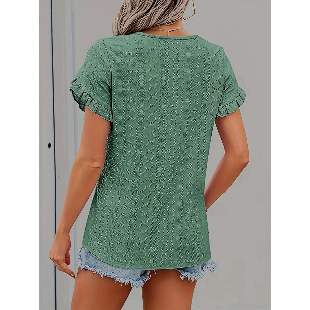 Women's Large Casual Knitted T-Shirt Loose Fit Long Sleeve Comfortable Breathable Regular Length Top In Soft Cotton Blend