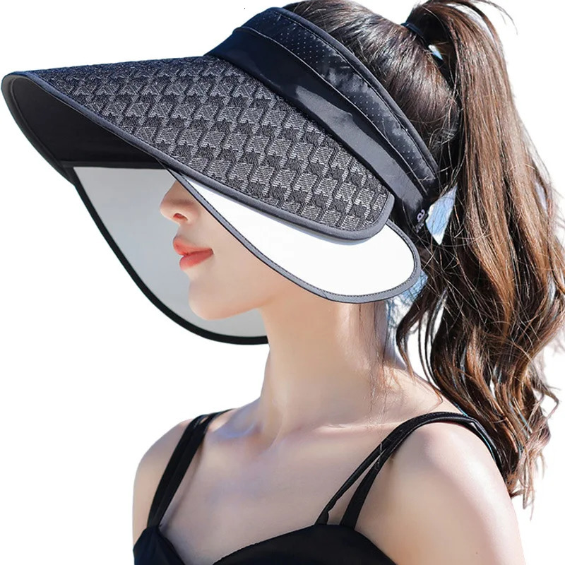 Womens summer foldable UV resistant beach hat solid color stretchable wide Brim sun hat womens sun hat 250213