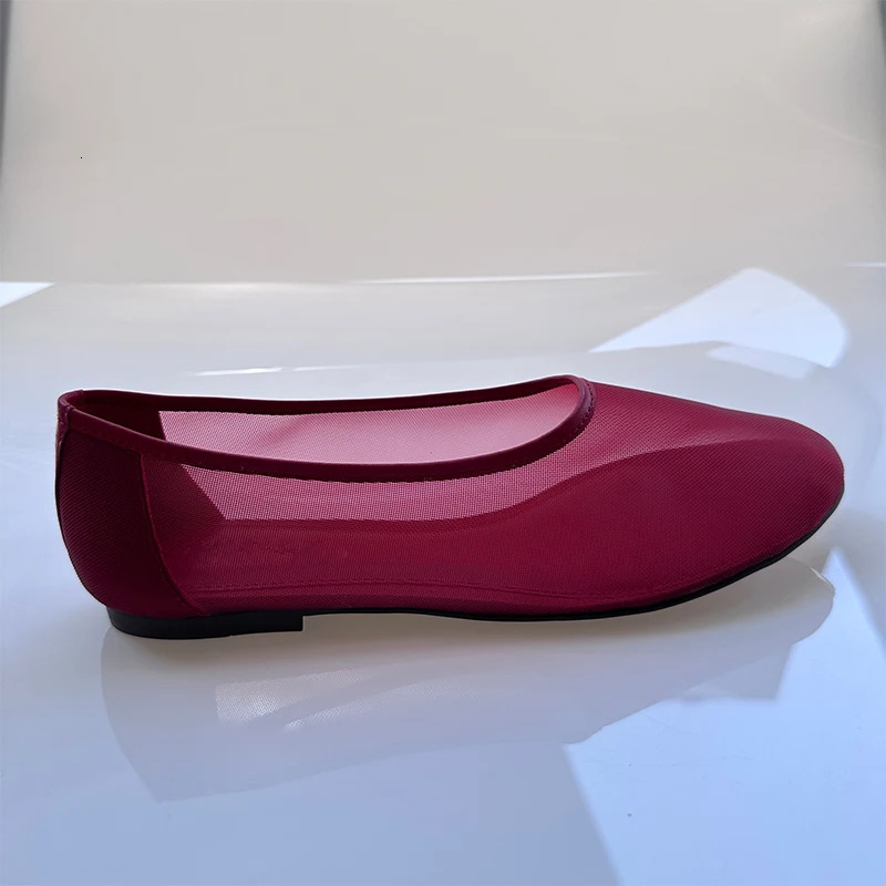 Mrxmus Women Lazy Loafers Round Toe Single Shoes Autumn Comfortable Flat Shoes Transparency Mesh Gauze Shallow Casual Shoes 250214