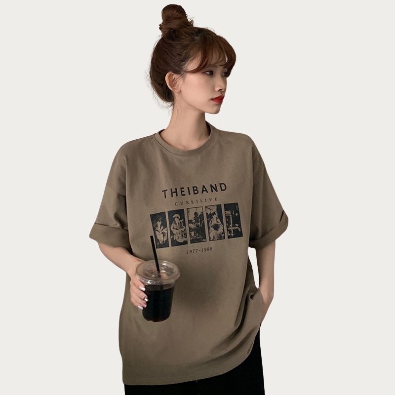 Harajuku short-sleeved t-shirt for women's new summer clothing loose Korean version ins trendy top for women's live broadcast