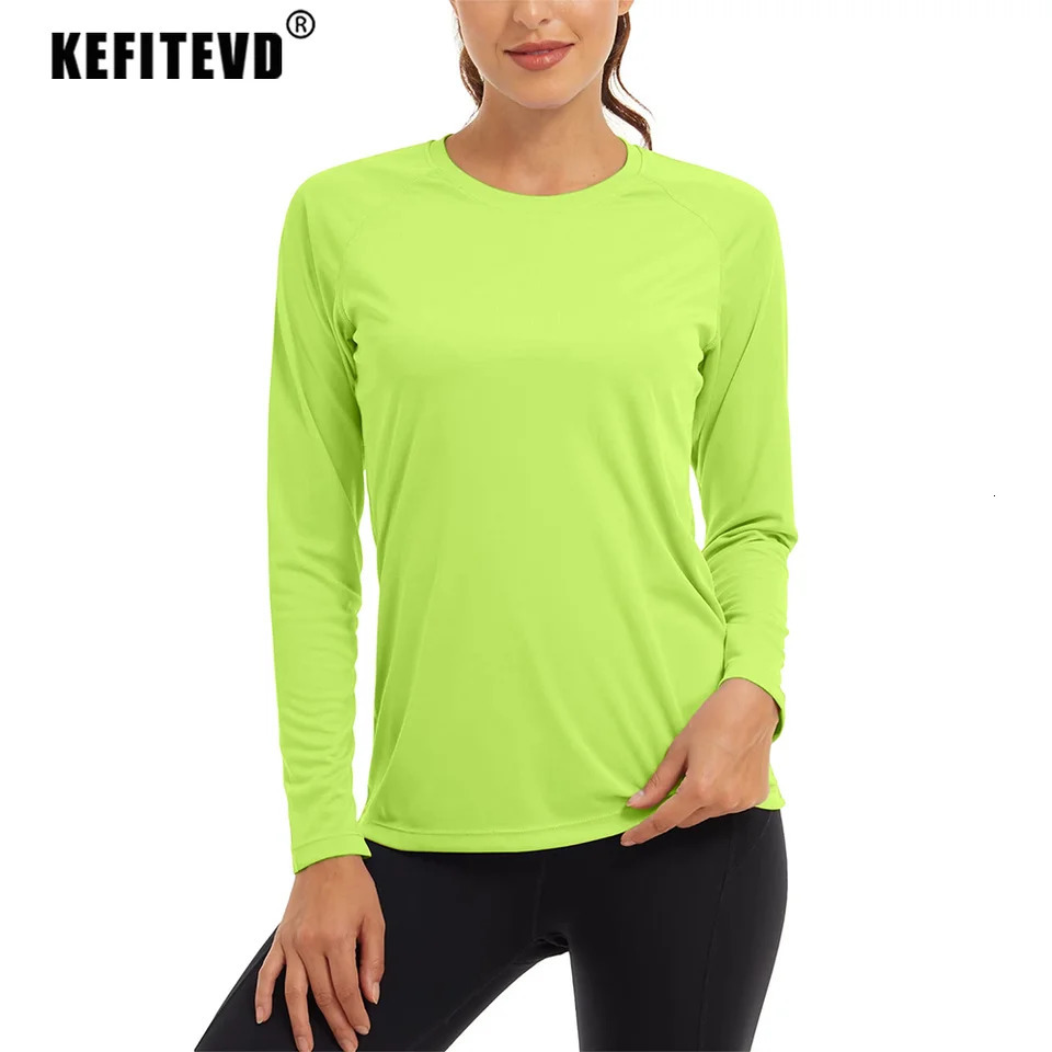 KEFITEVD Women UPF 50 UV Sun Protection Long Sleeve T-shirts Gym Fitness Running T Shirt Quick Dry Athletic Shirts Sportswear 250217
