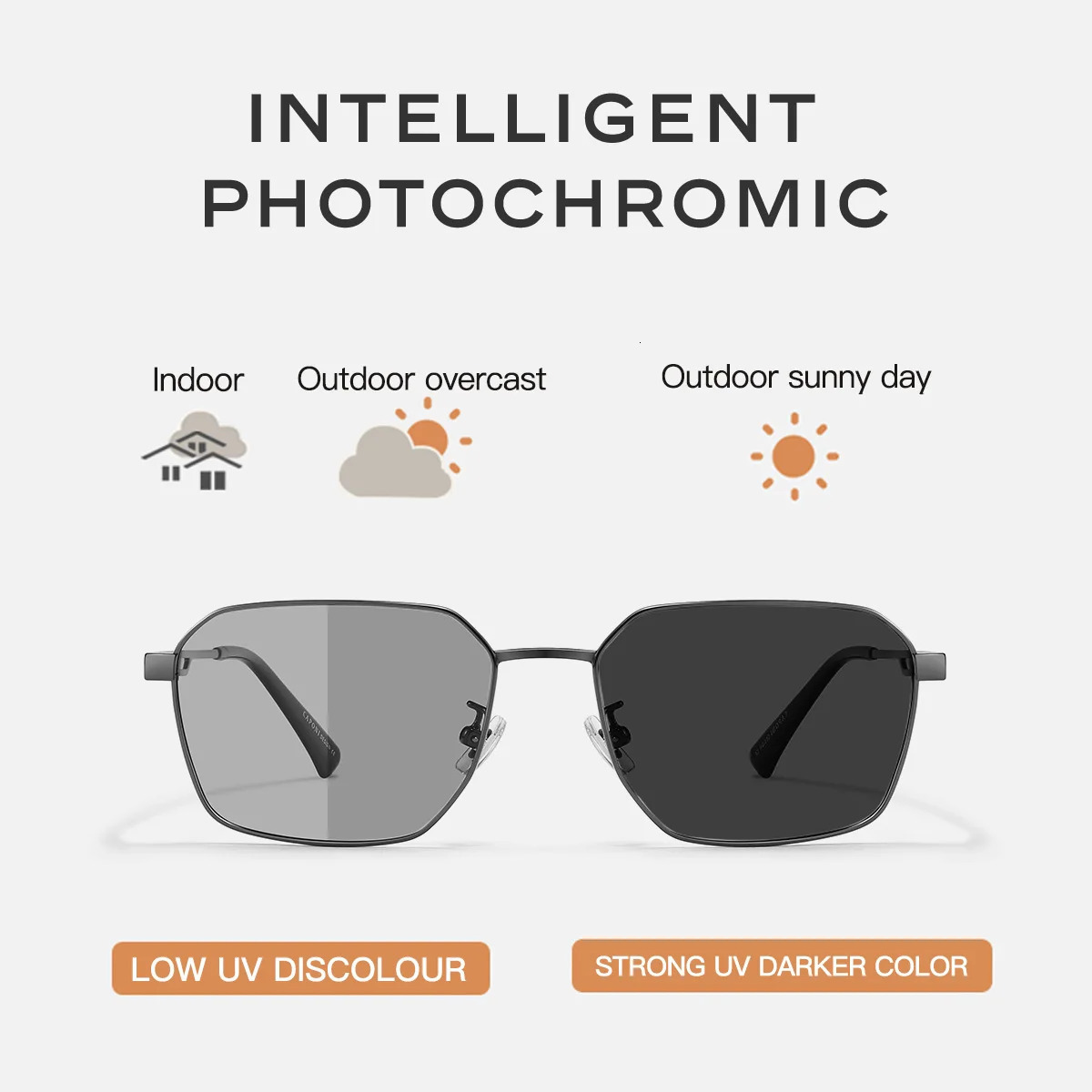 CAPONI Polarized Sunglasses Men Outdoor Black Sun Glasses Driving UV400 Protect Pochromic Gray Glasses BS24708 250213