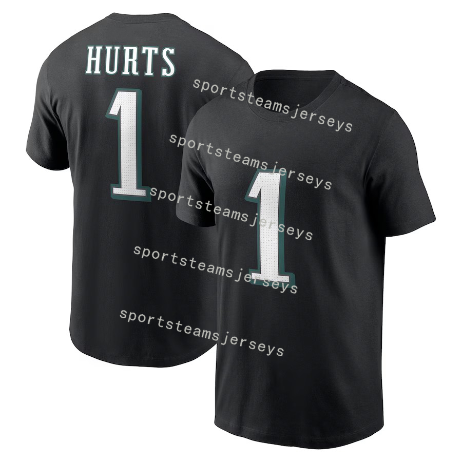 Hurts No 1 Football T-Shirt Cotton Jersey polyester Cotton