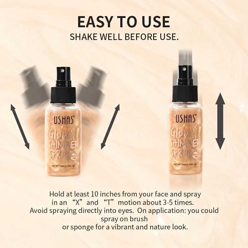USHAS Liquid HighLighter Liquid Foundation Concealer Permanent Water and Oil Resistant Glitter naturally modifies skin toneXJ250217
