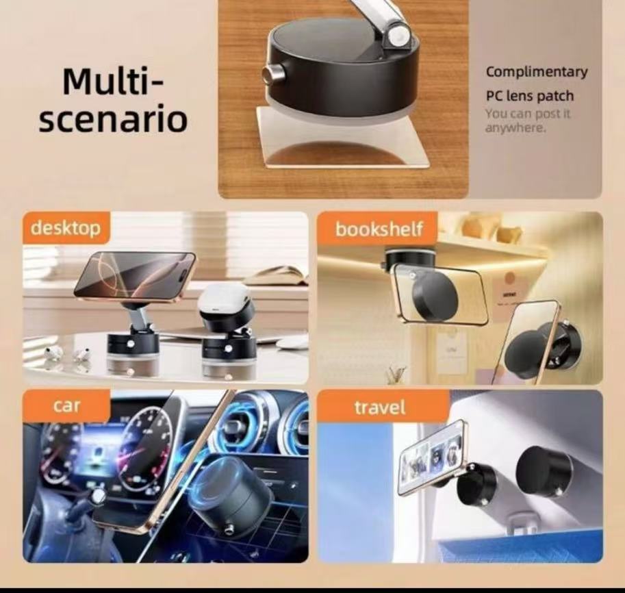 Vacuum Magnetic Suction Cup Stand Car Mount Foldable New Phone Holder Desktop Stand
