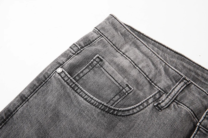 KSTUN Gray Jeans Men Stretch Slim Straight Regular Fit Casual Pants Summer Denim Trousers Mens Clothing Man Fashion 250214