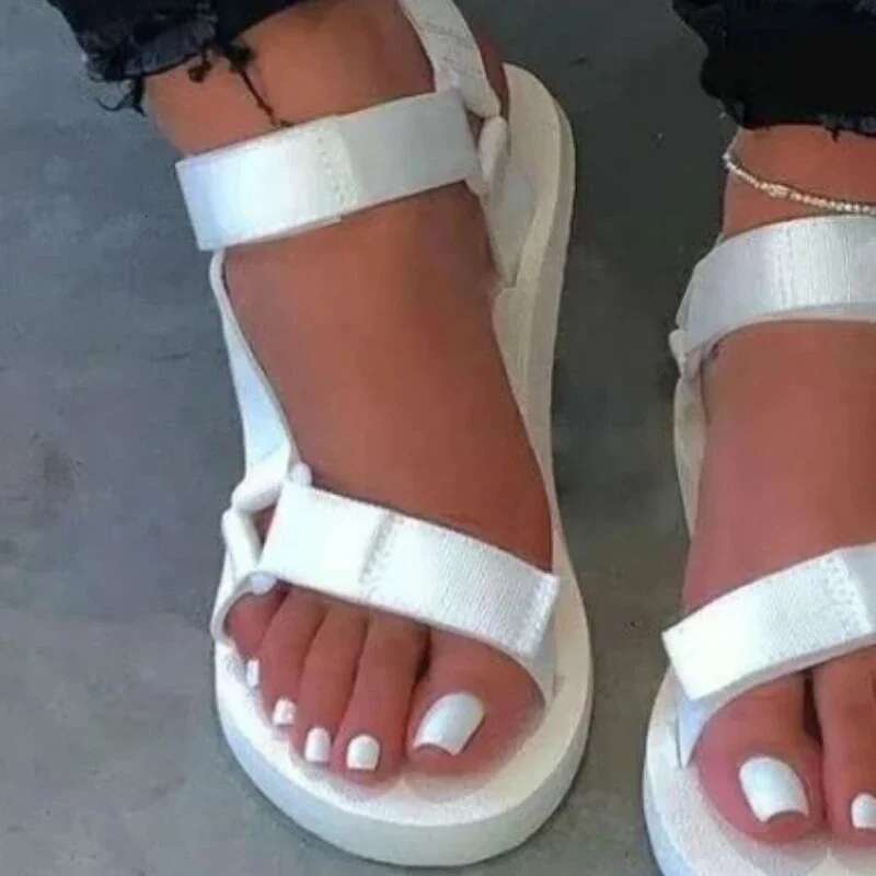 Female Shoes On Sale 2024 Fashion Summer Outdoor Women's Solid Open Toe Low-Heeled Roman Casual Beach Sandals Women