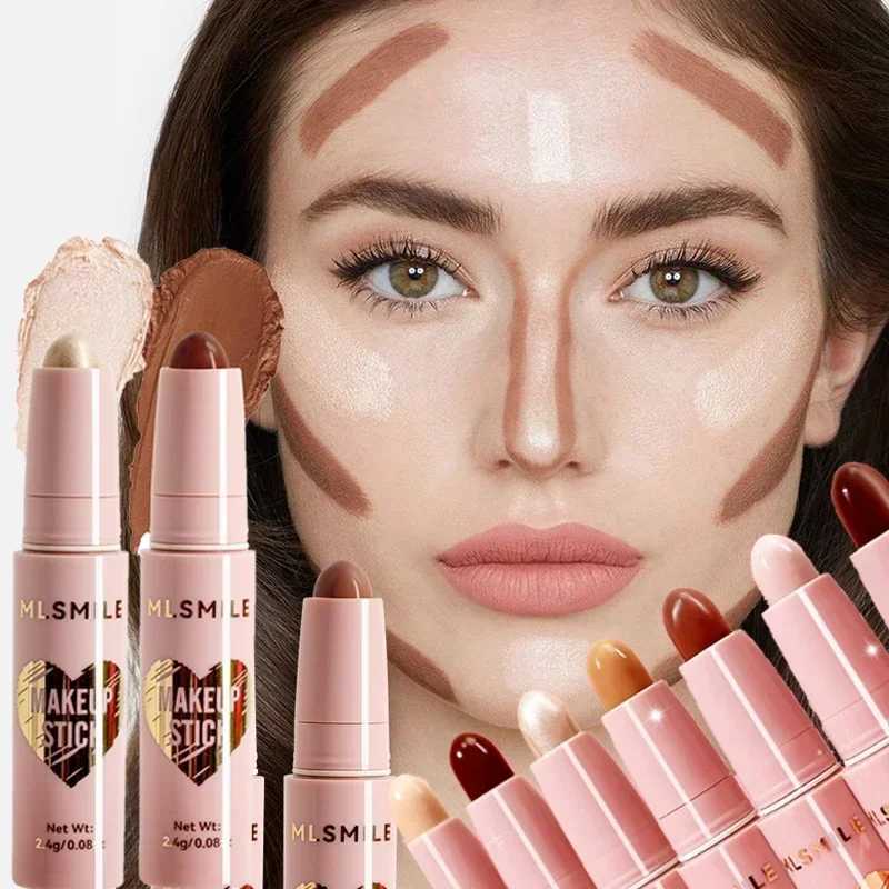 8-color highlight stick contour shadow pen bright nose shadow V face lying silk concealer makeupW250217
