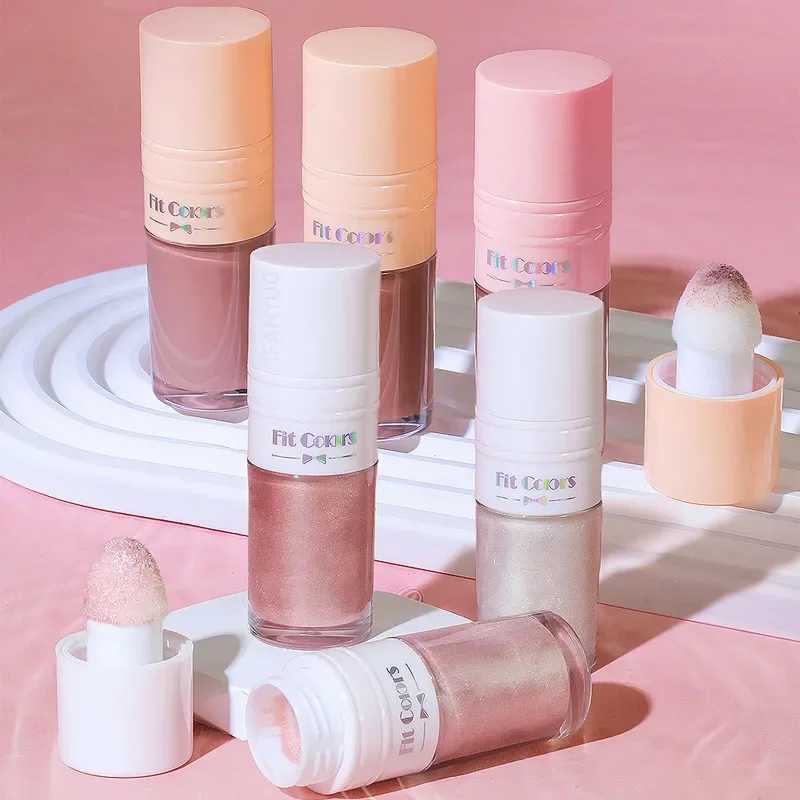 14 Colors Matte Liquid Blush Contour Highlighter Waterproof Long Lasting Sponge Brush Head High Pigment Blusher Brighten BronzerXJ250217