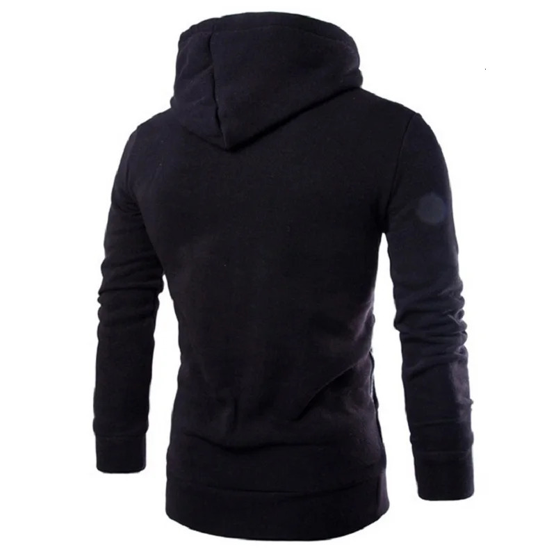 Mens Hoodies Long Sleeve Sweatshirts for Men Zipper Hooded Pullover High Neck Sweatshirt Top Jacket Coat Black Sweater 250214