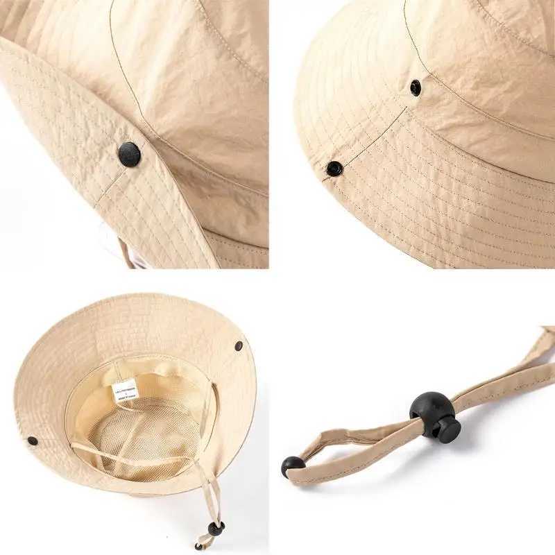 Wide Brim Bucket Hat for Women Men Summer Sun Protection Sun Hat Outdoor Fishing Hiking Bonnie Fisherman Hat W250217