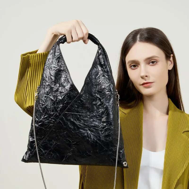 High Quality 2025 New Spring Niche Design Genuine Leather First Layer Cowhide Women's Commuter Shoulder Bag 2757