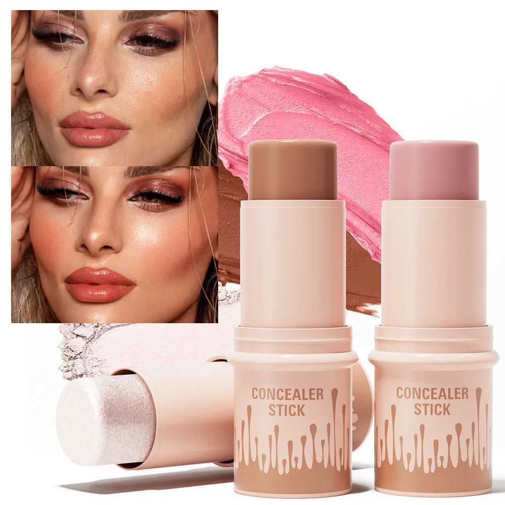Makeup Face Contouring Bronzer Stick Highlighter 2 in 1 Matte Glitter Brightening Silkworm Ber Rouge Cream Concealer PenW250217