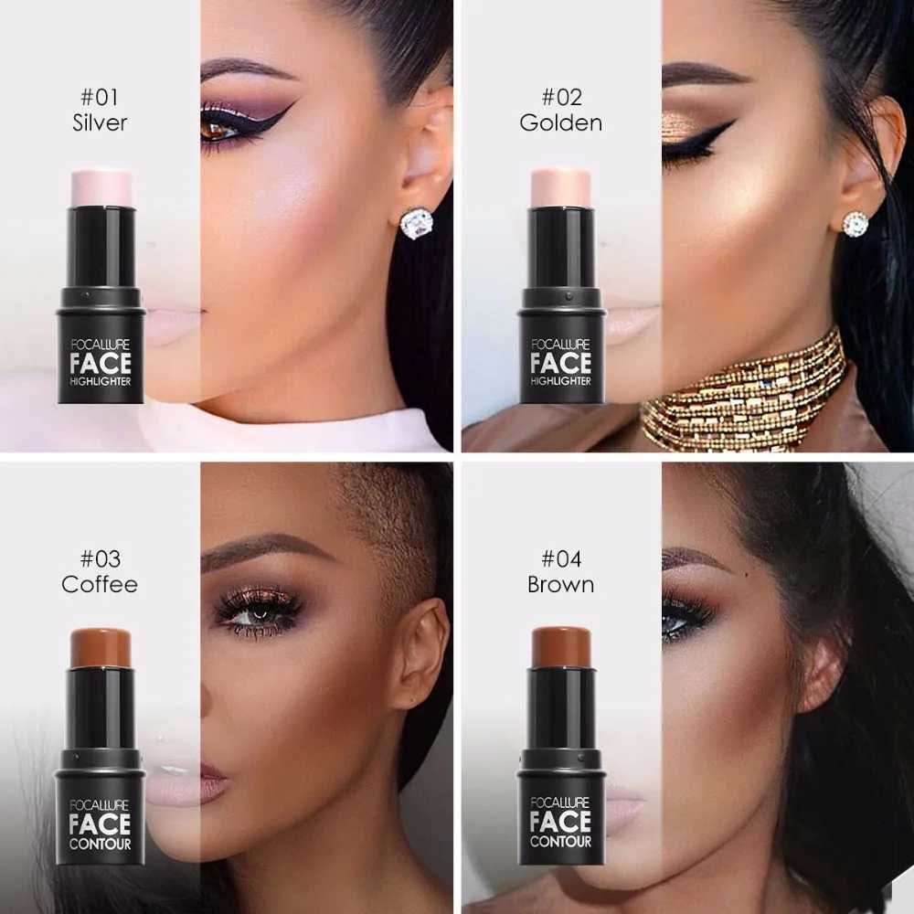 Focallure Face Brown Bronzer Contour Stick Face Makeup Pen Lasting Smooth Contour Shadow Highlighter Concealer CosmeticsXJ250217