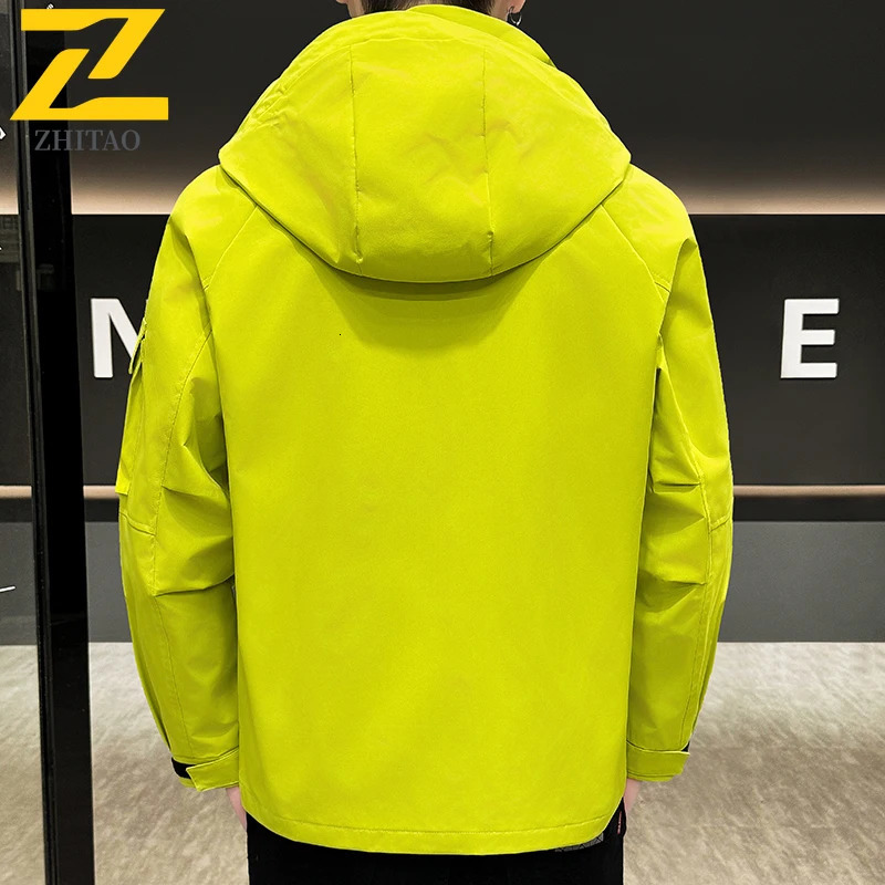 Fashion Mens Casual Windbreaker Jackets Hooded Jacket Man Waterproof Outdoor Soft Shell Autumn Coat Clothing Warm Work Clothes 250210